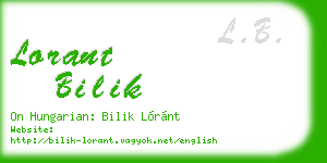 lorant bilik business card